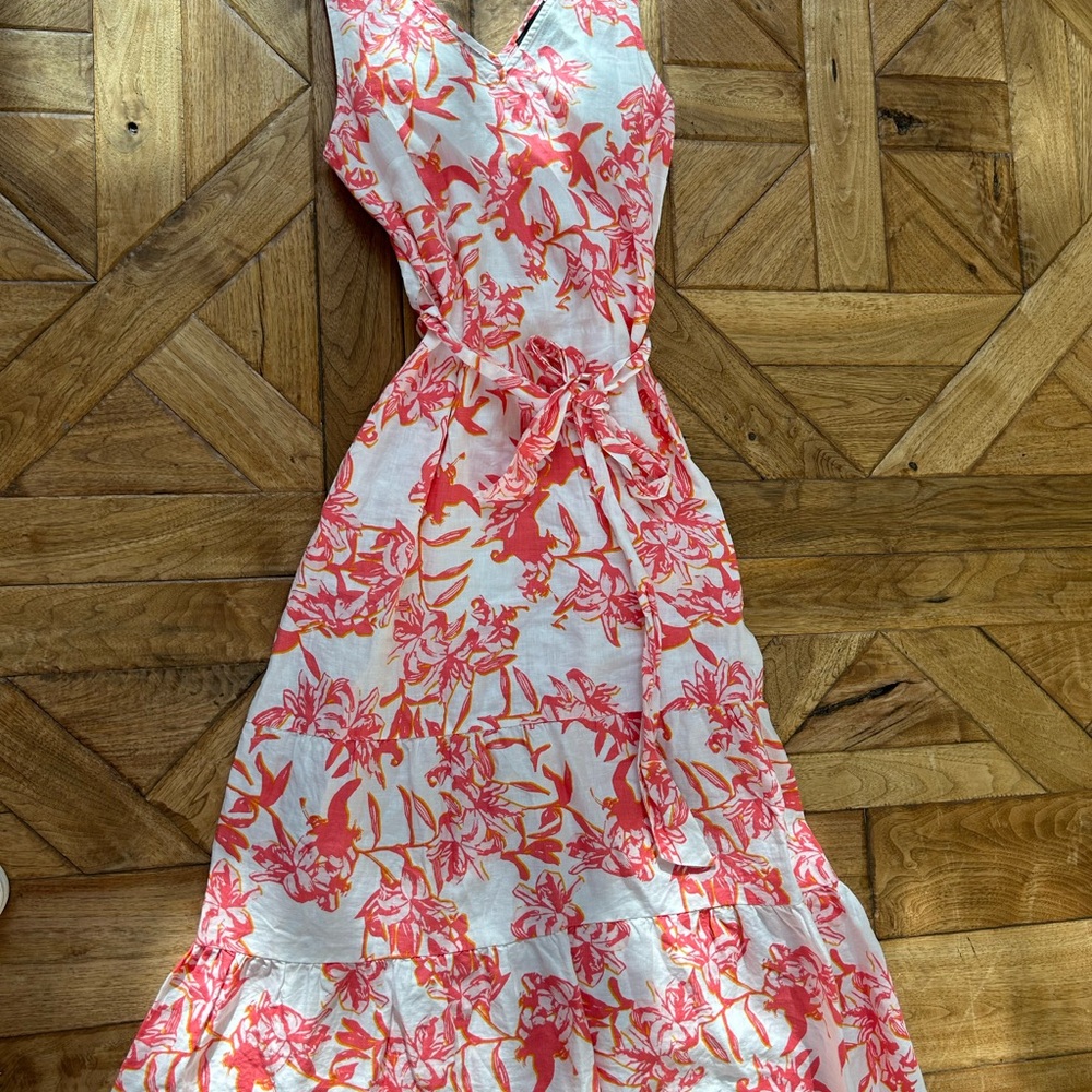 Saks Fifth Avenue Pink and White Floral Maxi Dress